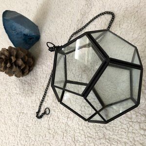 NEW Hanging Glass Geometric Pentagon/5-Sided Polygon Terrarium Home Decor